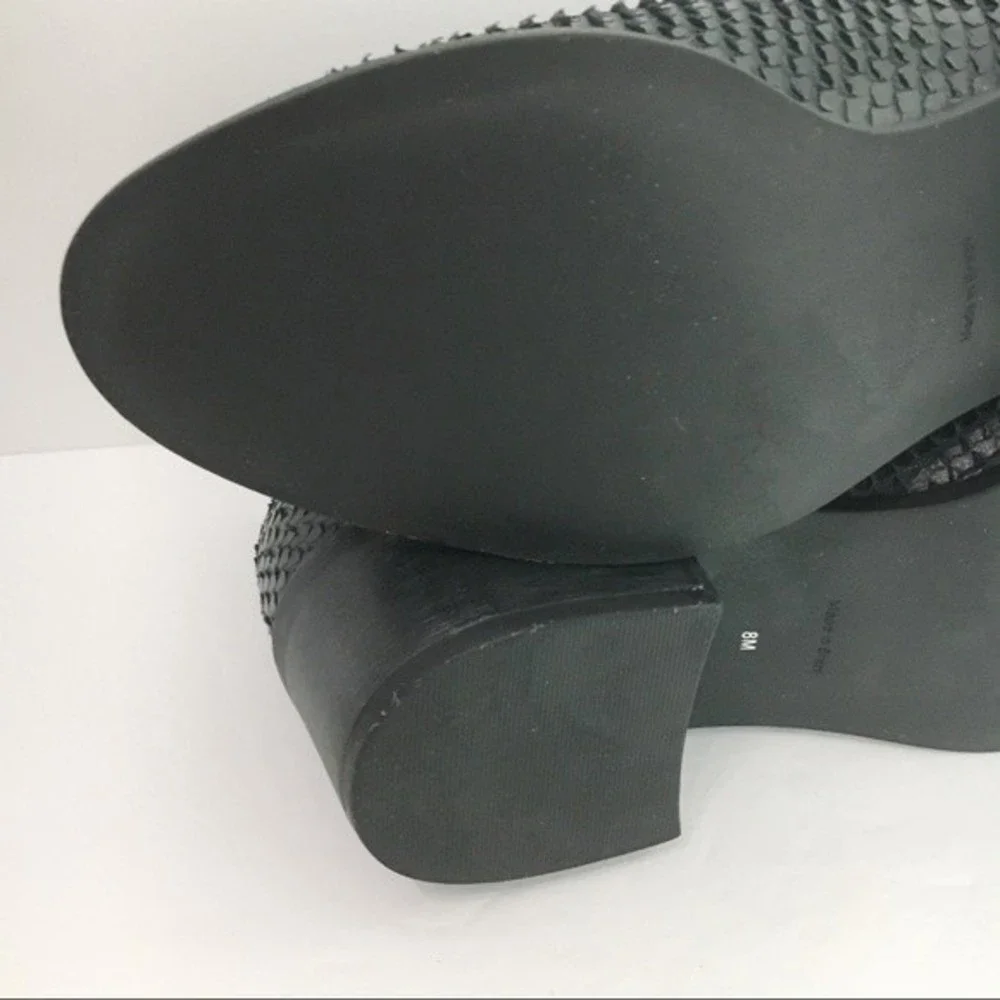 Matisse‎ Size 8 Black Leather Textured Snakeskin Leather Boots Shooties Shoes